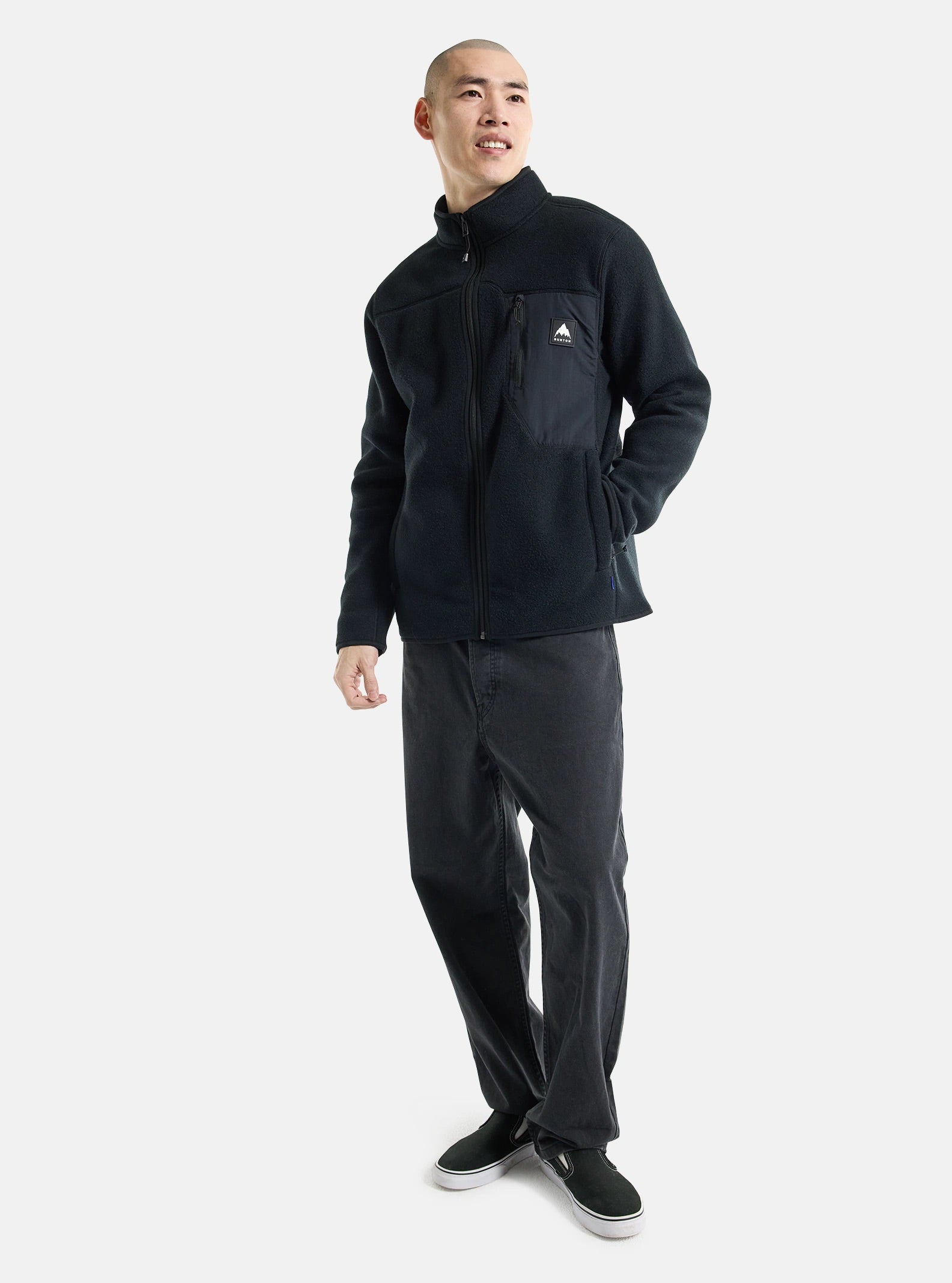 2329:PILE BURTON FULL ZIP BLACK