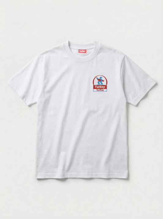 5419:T-SHIRT TURKEY SURFING WHITE